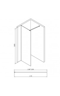 купить Душевая перегородка Abber AG61120B 120x200 профиль Черный стекло прозрачное в EV-SAN.RU