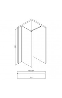 купить Душевая перегородка Abber AG61100B 100x200 профиль Черный стекло прозрачное в EV-SAN.RU