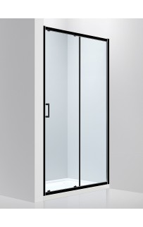 купить Душевая дверь Abber AG30100B 100x190 профиль Черный стекло прозрачное в EV-SAN.RU
