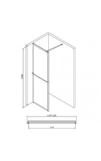 купить Душевая перегородка Abber AG60120B 120x200 профиль Черный стекло прозрачное в EV-SAN.RU