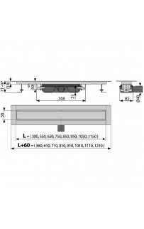 купить Душевой лоток Alcaplast Marble Low APZ115-550 с решеткой под плитку в EV-SAN.RU