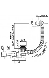 купить Слив-перелив Alcaplast A505CKM Click-Clack Хром в EV-SAN.RU