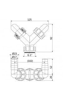 купить Колено для сифона Alcaplast P148 с двумя штуцерами Белое в EV-SAN.RU