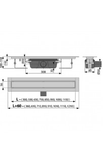 купить Душевой лоток Alcaplast Marble APZ15-550 с решеткой под плитку в EV-SAN.RU