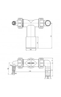 купить Колено для сифона Alcaplast P156Z с двумя штуцерами Белое в EV-SAN.RU