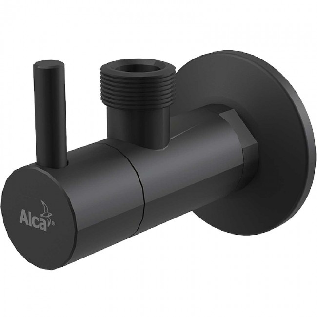 купить Запорный вентиль Alcaplast ARV003-BLACK угловой Черный матовый в EV-SAN.RU