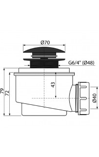 купить Сифон для душевого поддона Alcaplast A465BLACK-50 Черный матовый в EV-SAN.RU