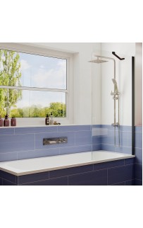 купить Шторка на ванну Ambassador Bath Screens 80х140 16041207 профиль Черный стекло прозрачное в EV-SAN.RU