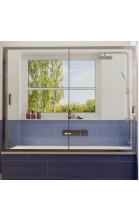 купить Шторка на ванну Ambassador Bath Screens 170х140 16041105 профиль Хром стекло CrystalPure в EV-SAN.RU