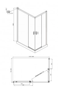 купить Душевой уголок Ambassador Queen 120х80 11011205LBlack профиль Черный стекло прозрачное в EV-SAN.RU
