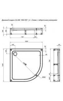 купить Акриловый поддон для душа Aquanet GL180 100x100 265563 Белый в EV-SAN.RU