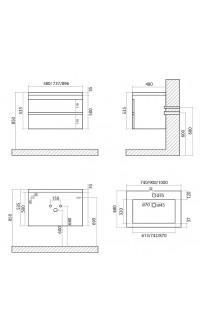 купить Тумба под раковину Art&Max Family-900-2C-SO-PB подвесная Сканди в EV-SAN.RU