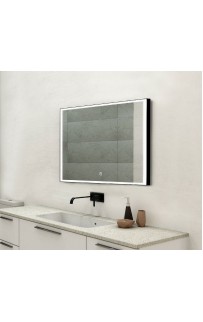 купить Зеркало Art&Max Arezzo AM-Are-1000-800-DS-FC-H-Nero с подсветкой с сенсорным выключателем Черное в EV-SAN.RU