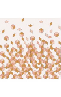 Панно BN-INTERNATIONAL Cubiq 200450 Винил на флизелине (3*2,8) Оранжевый/Белый, Геометрия