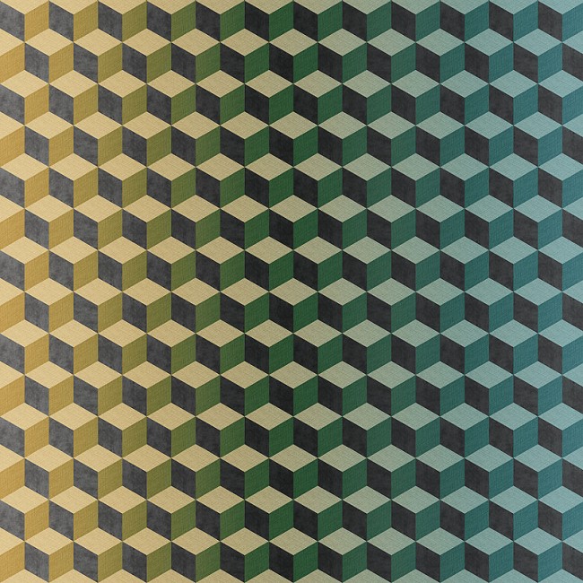Панно BN-INTERNATIONAL Cubiq 200416 Винил на флизелине (3*2,8) Желтый/Зеленый, Геометрия