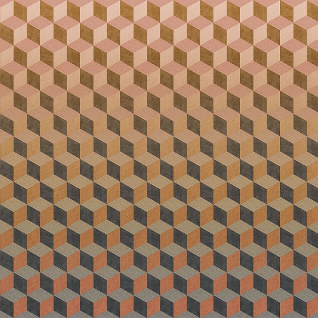 Панно BN-INTERNATIONAL Cubiq 200418 Винил на флизелине (3*2,8) Оранжевый, Геометрия