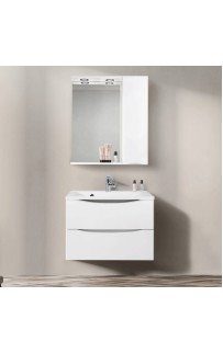 купить Зеркало со шкафом BelBagno MARINO-SPC-600/750-1A-BL-P-R 60 с подсветкой Bianco Lucido в EV-SAN.RU