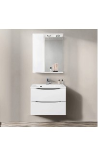 купить Зеркало со шкафом BelBagno MARINO-SPC-600/750-1A-BL-P-L 60 с подсветкой Bianco Lucido в EV-SAN.RU