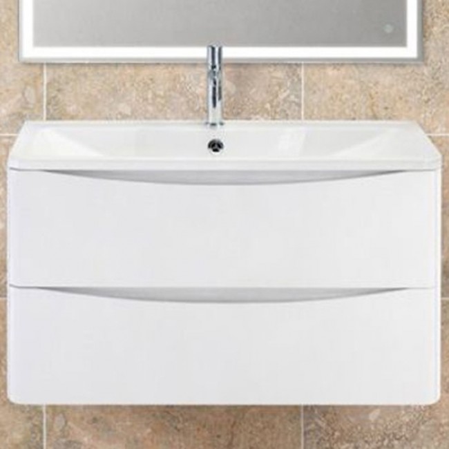 купить Тумба под раковину BelBagno ACQUA-900-2C-SO-BL подвесная Bianco Lucido в EV-SAN.RU