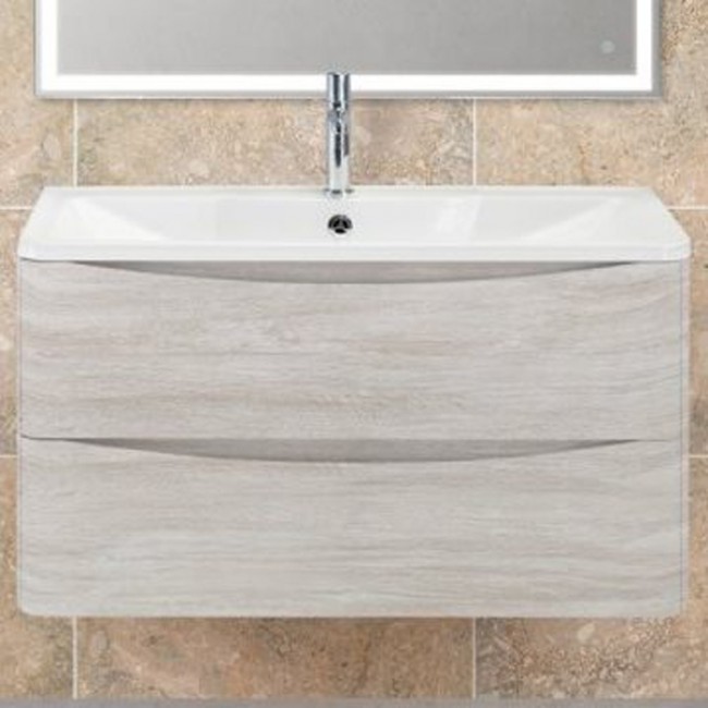 купить Тумба под раковину BelBagno ACQUA-900-2C-SO-RVB подвесная Rovere Vintage Bianco в EV-SAN.RU