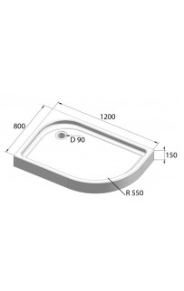 купить Акриловый поддон для душа BelBagno Tray 120x80x15 TRAY-BB-RH-120/80-550-15-W-L Белый L с антискользящим покрытием в EV-SAN.RU