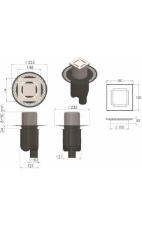 купить Душевой трап Berges Wasserhaus Platz Norma 150x150 091059 с решеткой Хром в EV-SAN.RU