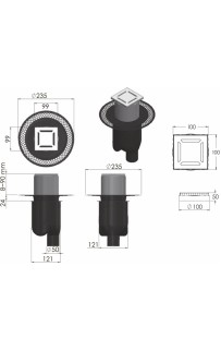 купить Душевой трап Berges Wasserhaus Platz Norma 100x100 091058 с решеткой Хром в EV-SAN.RU