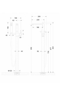 купить Смеситель для ванны Bravat Arc F66061C-B3-ENG напольный Хром в EV-SAN.RU