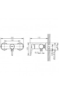 купить Смеситель для душа Bravat Palace Black F9172217BM-01-RUS Черный матовый в EV-SAN.RU