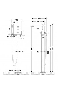 купить Смеситель для ванны Bravat Arc F66061K-B3-ENG Черный матовый в EV-SAN.RU