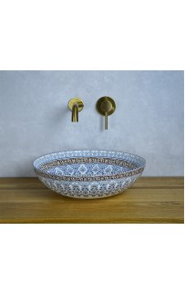 купить Раковина-чаша Bronze de Luxe Марракеш 40 1008 Белый глянец с декором в EV-SAN.RU