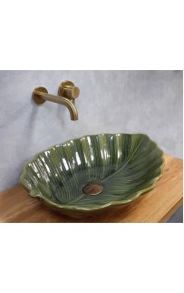 купить Раковина-чаша Bronze de Luxe Leaf 55 2430 Зеленый глянец в EV-SAN.RU