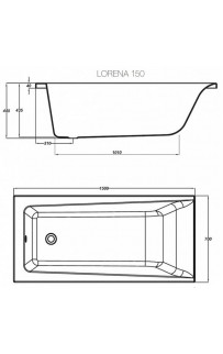 купить Акриловая ванна Cersanit Lorena 150х70 63321 без гидромассажа в EV-SAN.RU