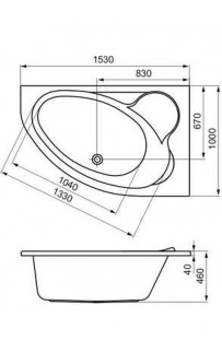 купить Акриловая ванна Cersanit Kaliope 153x100 R 63442 без гидромассажа в EV-SAN.RU