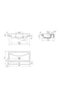 купить Раковина Cersanit Moduo 80 S-UM-MOD80/1 Белая в EV-SAN.RU