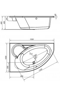 купить Акриловая ванна Cersanit Kaliope 153x100 L 63441 без гидромассажа в EV-SAN.RU