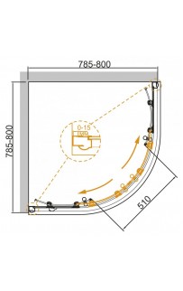 купить Душевой уголок Cezares Giubileo R2 80x80 GIUBILEO-R-2-80-SCORREVOLE-C-Cr прозрачное стекло профиль Хром в EV-SAN.RU