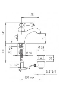 купить Смеситель для раковины Cezares Margot MARGOT-LSM1-02-M Бронза в EV-SAN.RU