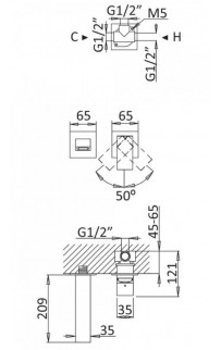 купить Смеситель для раковины Cezares Porta PORTA-BLI2-01-W0 Хром в EV-SAN.RU