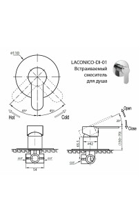 купить Смеситель для душа Cezares Laconico LACONICO-C-DI-01 Хром в EV-SAN.RU