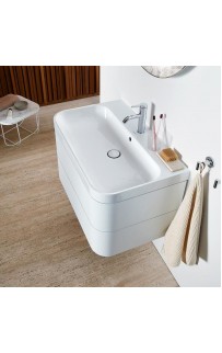 купить Тумба с раковиной Duravit Happy D 2 Plus 98 HP4348O2222 подвесная Белая глянцевая в EV-SAN.RU