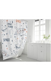 Шторка для ванны Fixsen Design Space FX-2508 180х200 Белая с узорами