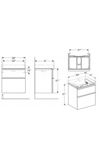 купить Тумба под раковину Geberit Smyle Square 60 500.352.00.1 Белый глянцевый в EV-SAN.RU