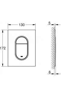 купить Клавиша смыва Grohe Arena Cosmopolitan S 37624DC0 Сталь в EV-SAN.RU