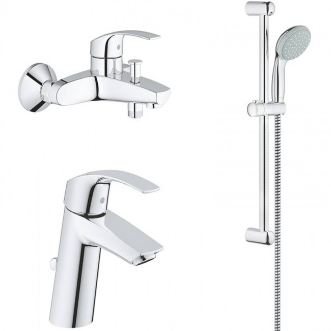 купить Комплект смесителей Grohe Eurosmart 124458 Хром в EV-SAN.RU