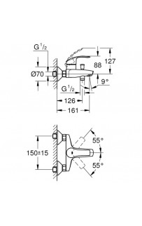 купить Комплект смесителей Grohe Eurosmart 124458 Хром в EV-SAN.RU