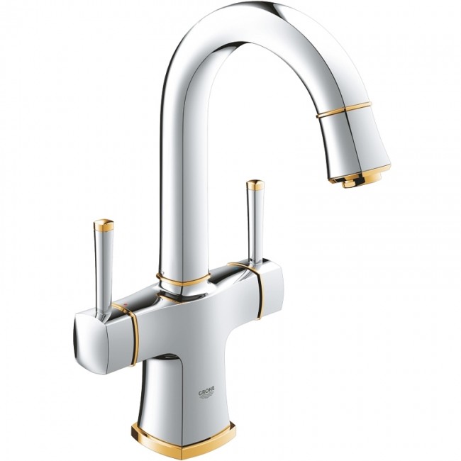 купить Смеситель для раковины Grohe Grandera 21107IG0 Хром Золото в EV-SAN.RU