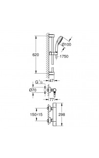 купить Смеситель для душа Grohe Grohtherm 800 Cosmopolitan 34768000 с термостатом Хром в EV-SAN.RU