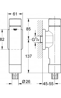 купить Смывное устройство для унитаза Grohe Rondo 37347000 для унитаза Хром в EV-SAN.RU