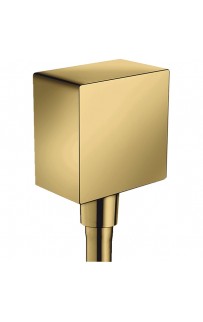 купить Шланговое подсоединение Hansgrohe Fixfit Square 26455990 с клапаном обратного тока Полированное золото в EV-SAN.RU